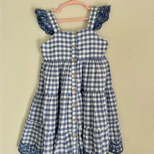 Shabby Chic Blue and White Gingham Kids Dress